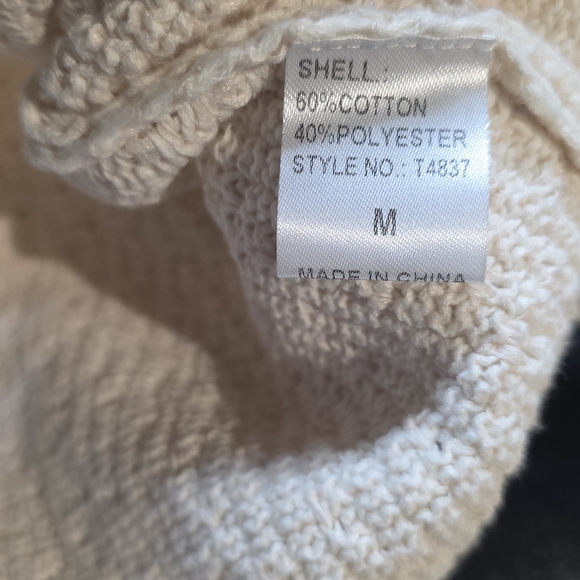 Miou Muse NWT Cream Knit Tie-Front M Top Cardigan - Cream - PTP 19 - Length 19 - Picture 6 of 6